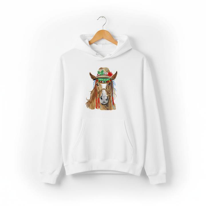 Boho Western Horse — Premium Embroidered Hoodie | Original EmbroMania Design