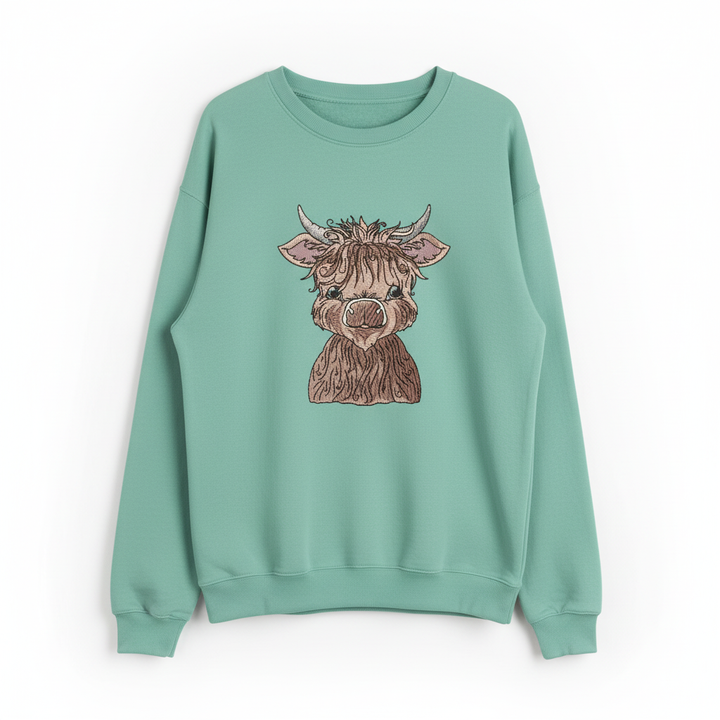 Highland Bull — Premium Embroidered Collection | Hoodie • Sweatshirt • Jute Tote | Original EmbroMania Design