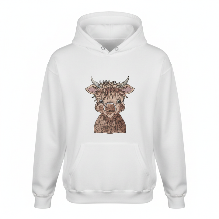 Highland Bull — Premium Embroidered Collection | Hoodie • Sweatshirt • Jute Tote | Original EmbroMania Design