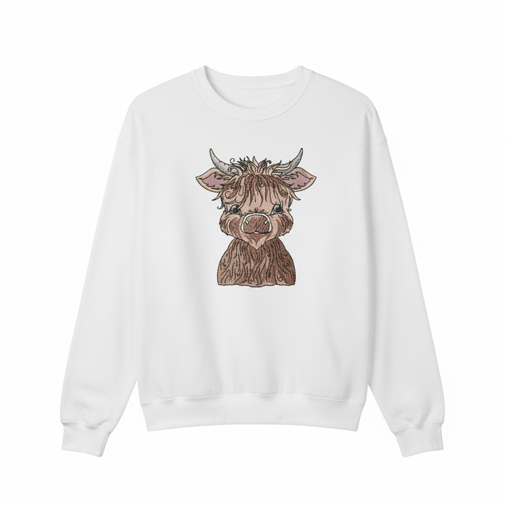 Highland Bull — Premium Embroidered Collection | Hoodie • Sweatshirt • Jute Tote | Original EmbroMania Design