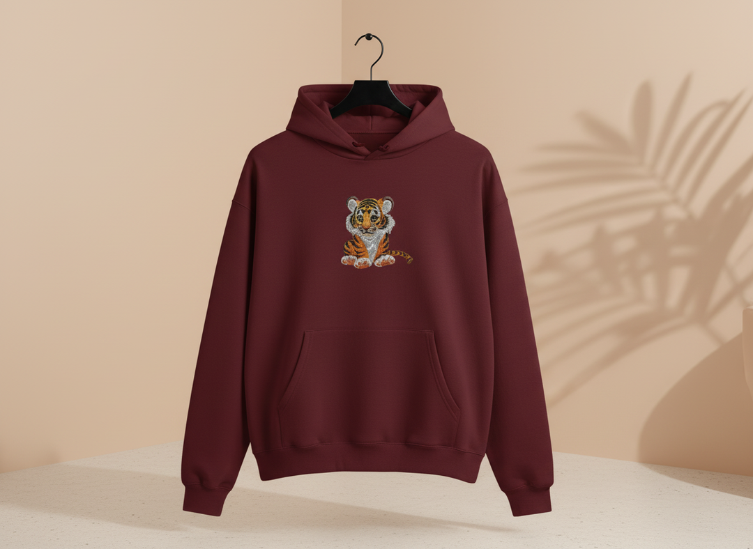 Baby Tiger — Premium Embroidered Hoodie | Original EmbroMania Design