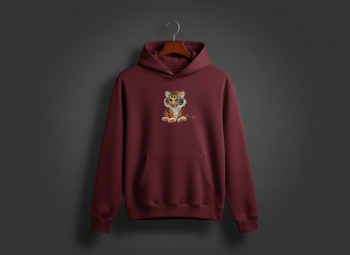 Baby Tiger — Premium Embroidered Hoodie | Original EmbroMania Design