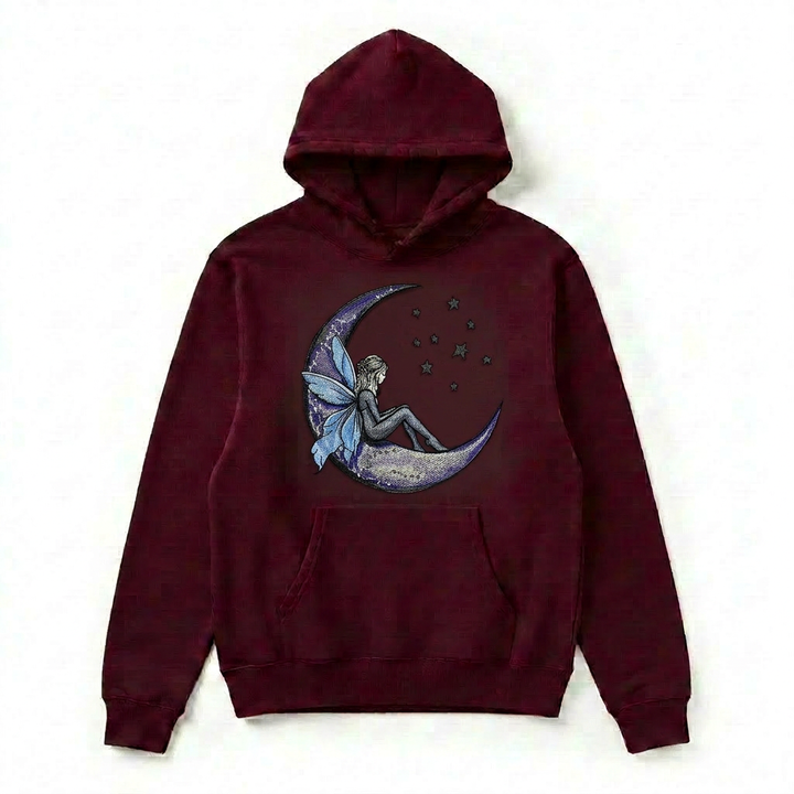 Fairy Tale on the Moon Machine Embroidered Hoodie – Hand Finished in Dubai | EmbroMania