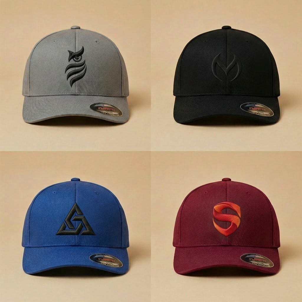 3D Puff Icons — Flexfit 6277 Custom Embroidered Caps