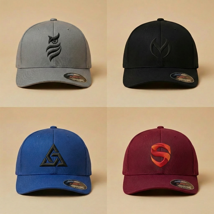 3D Puff Icons — Flexfit 6277 Custom Embroidered Caps