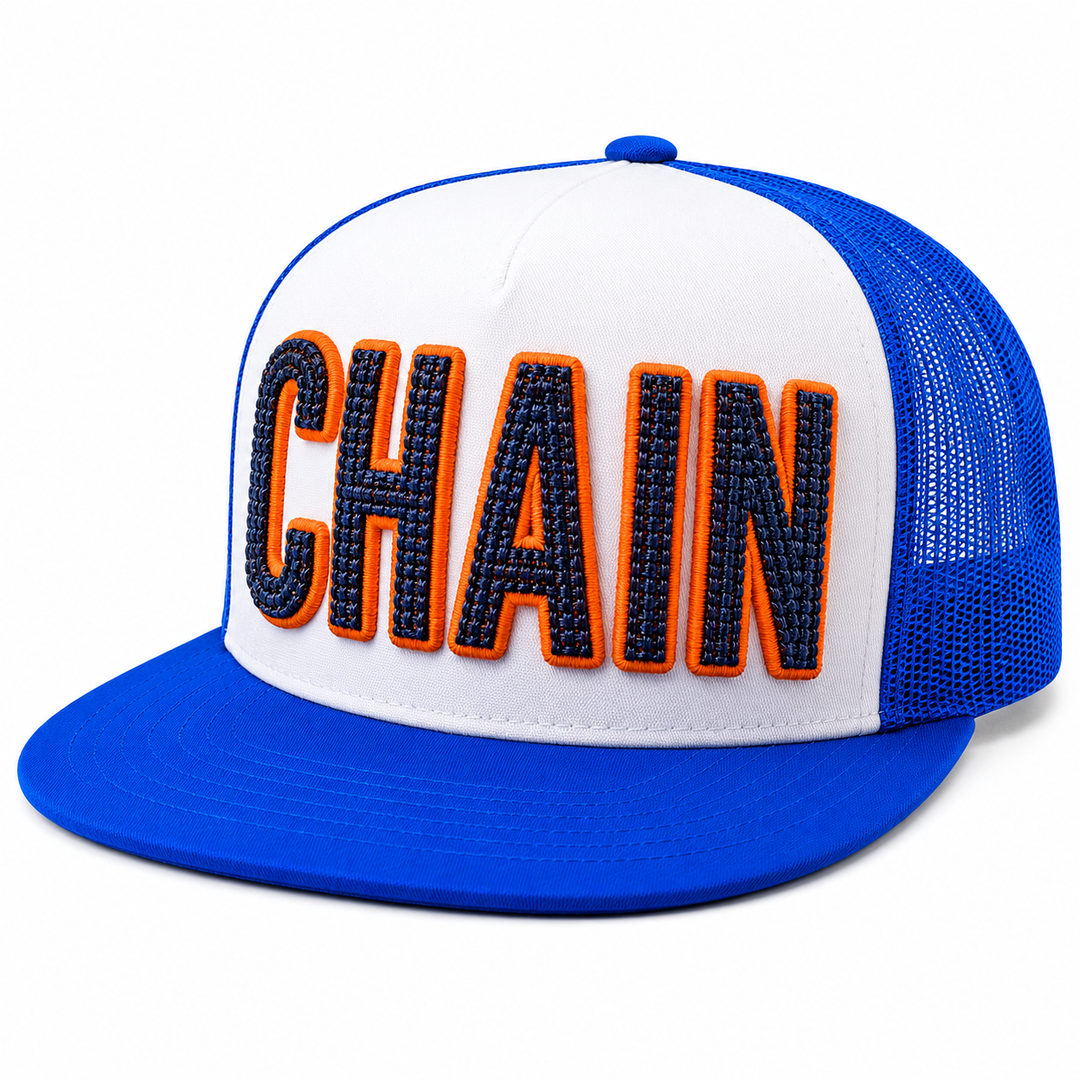 ChainPop 3D Puff — Custom Cap Font | EmbroMania