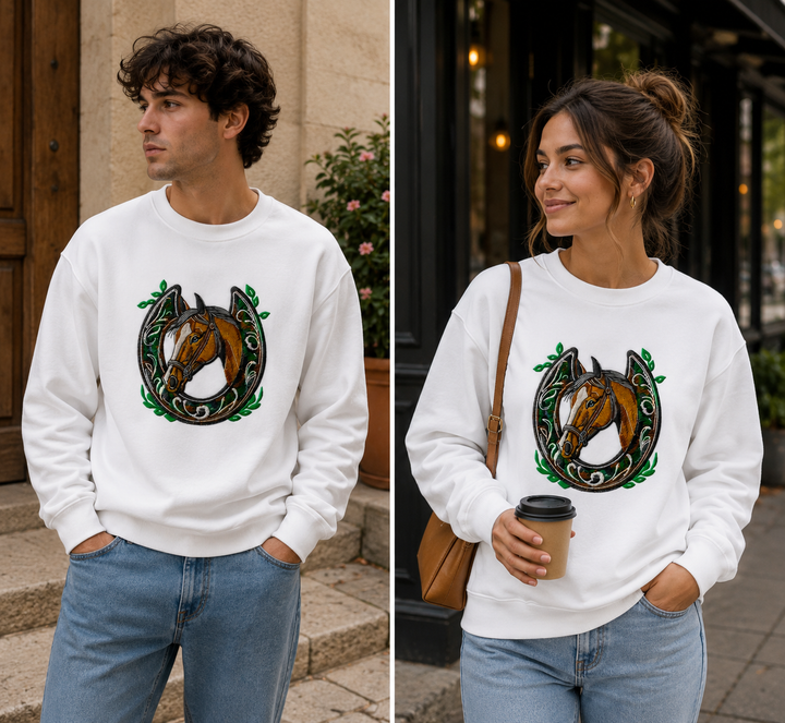 Wildflower Horseshoe — Embroidered Sweatshirt | EmbroMania