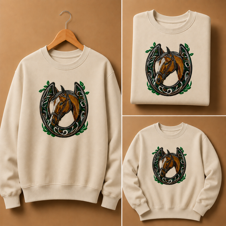 Wildflower Horseshoe — Embroidered Sweatshirt | EmbroMania