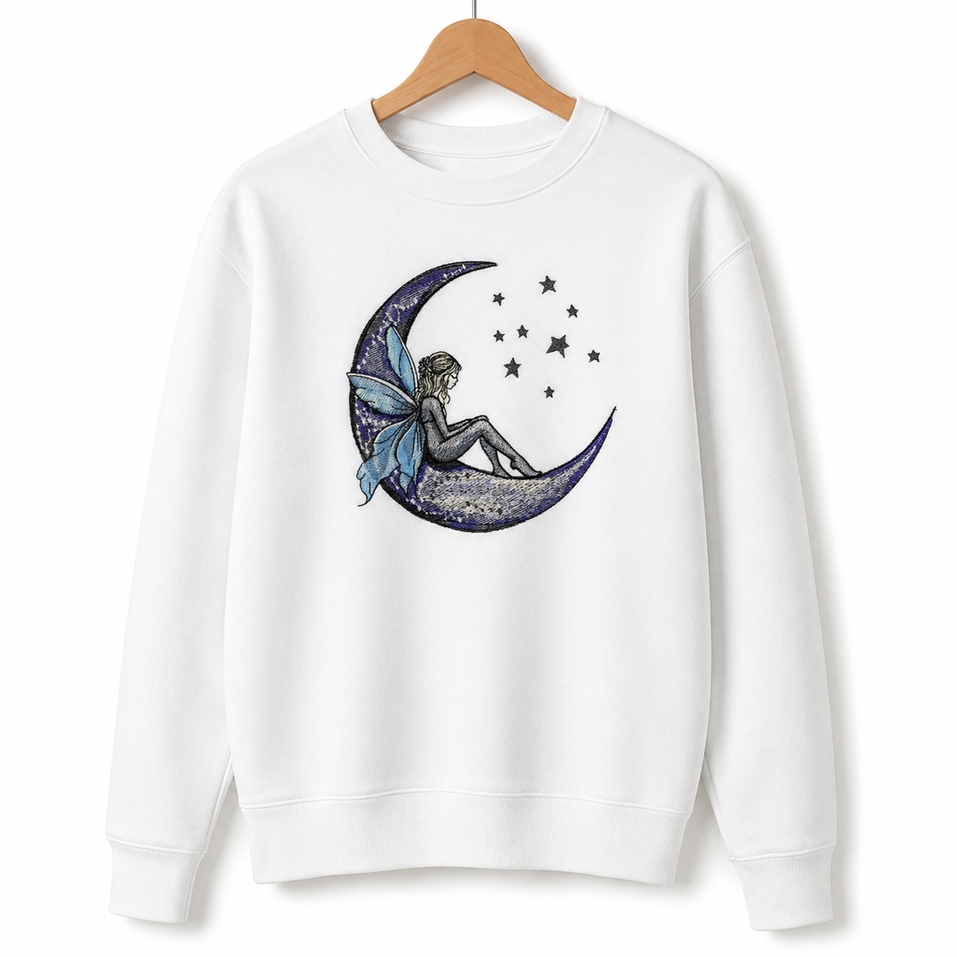 Fairy Tale on the Moon Machine Embroidered Sweatshirt – Hand Finished in Dubai | EmbroMania