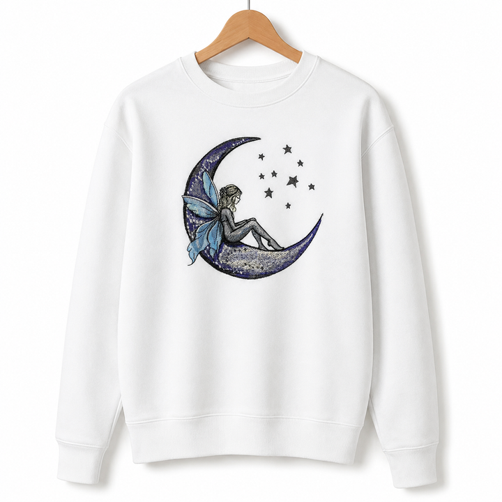 Fairy Tale on the Moon Machine Embroidered Sweatshirt – Hand Finished in Dubai | EmbroMania