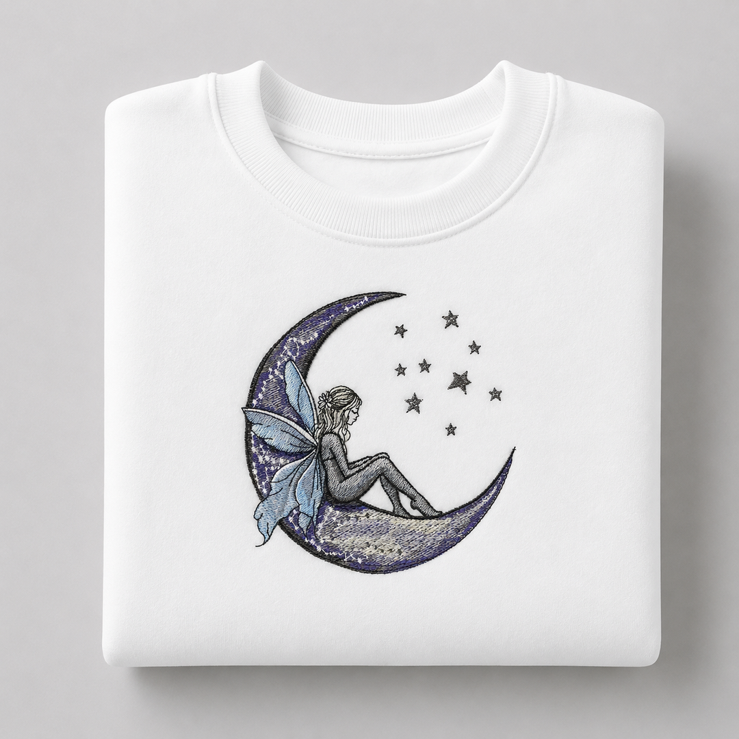 Fairy Tale on the Moon Machine Embroidered Sweatshirt – Hand Finished in Dubai | EmbroMania