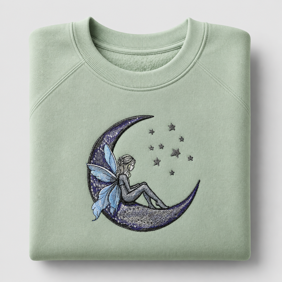 Fairy Tale on the Moon Machine Embroidered Sweatshirt – Hand Finished in Dubai | EmbroMania