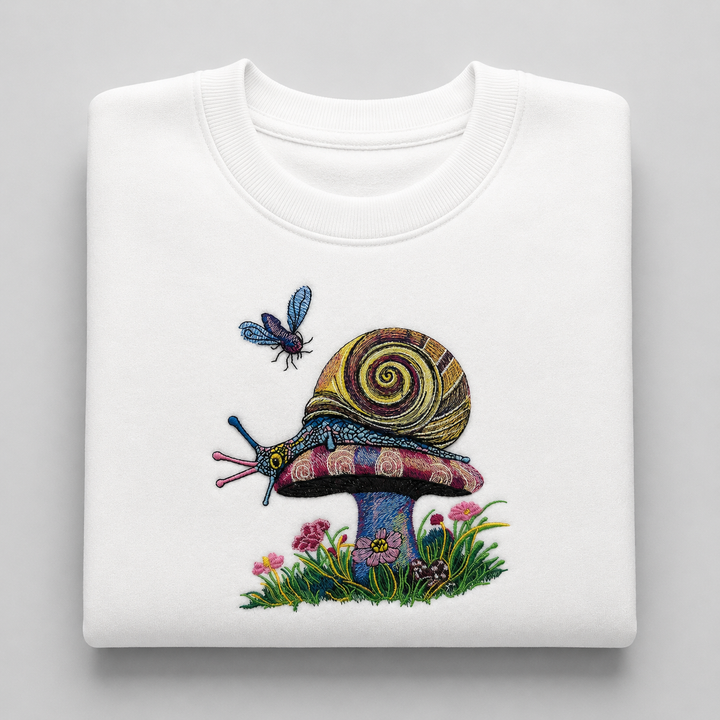 Garden Snail Machine Embroidered Sweatshirt – Hand Finished in Dubai | EmbroMania