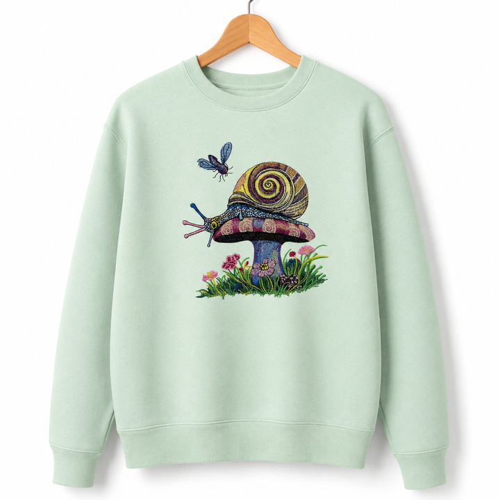 Garden Snail Machine Embroidered Sweatshirt – Hand Finished in Dubai | EmbroMania
