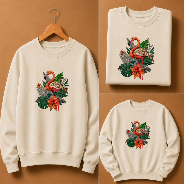 Flamingo Solo — Embroidered Sweatshirt | EmbroMania