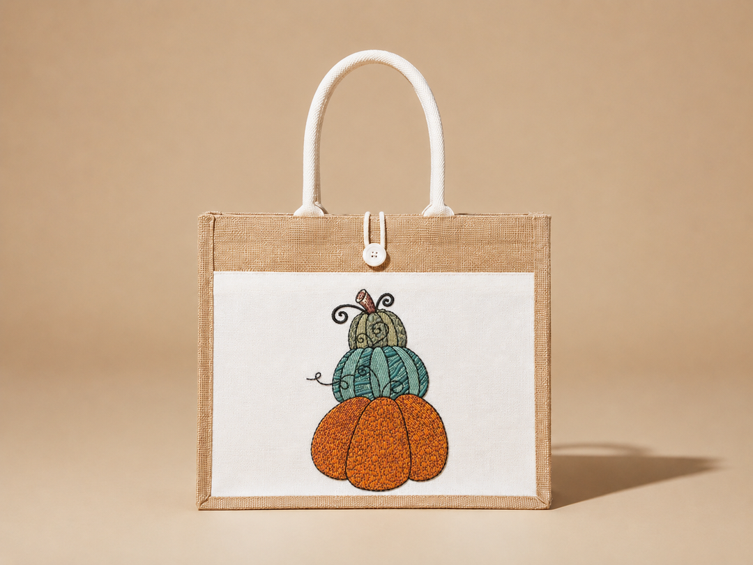 Stacked Pumpkins Machine Embroidered Sweatshirt – Hand Finished in Dubai | EmbroMania
