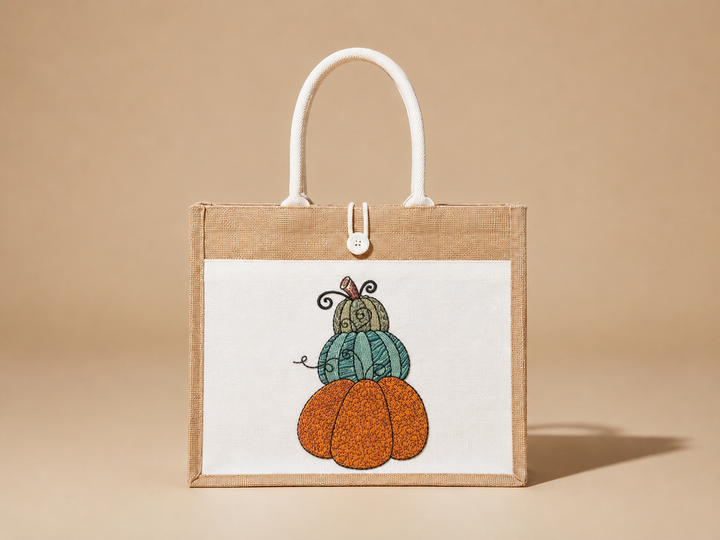 Stacked Pumpkins Machine Embroidered Sweatshirt – Hand Finished in Dubai | EmbroMania