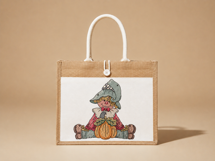 Scarecrow Pumpkin Machine Embroidered Sweatshirt – Hand Finished in Dubai | EmbroMania