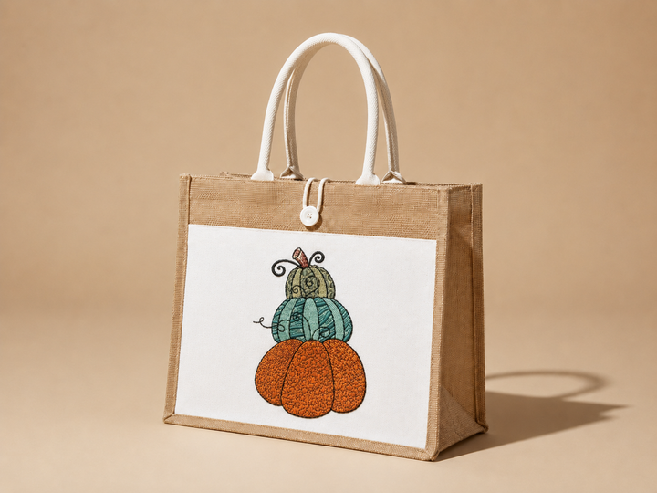 Stacked Pumpkins Machine Embroidered Sweatshirt – Hand Finished in Dubai | EmbroMania