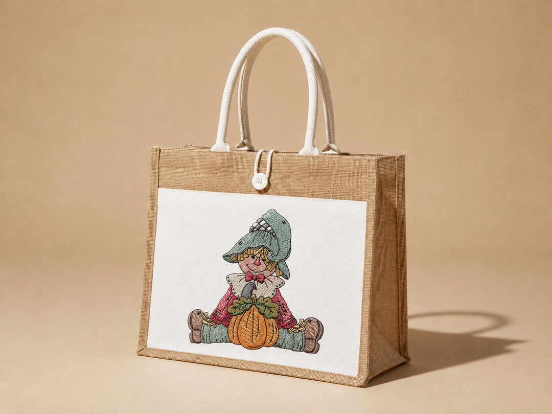 Scarecrow Pumpkin Machine Embroidered Sweatshirt – Hand Finished in Dubai | EmbroMania