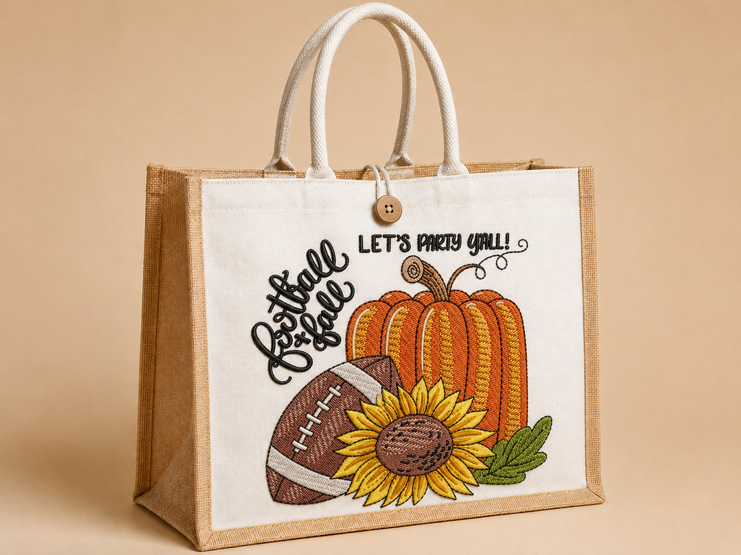 Football &amp; Fall Party Machine Embroidered Sweatshirt – Hand Finished in Dubai | EmbroMania