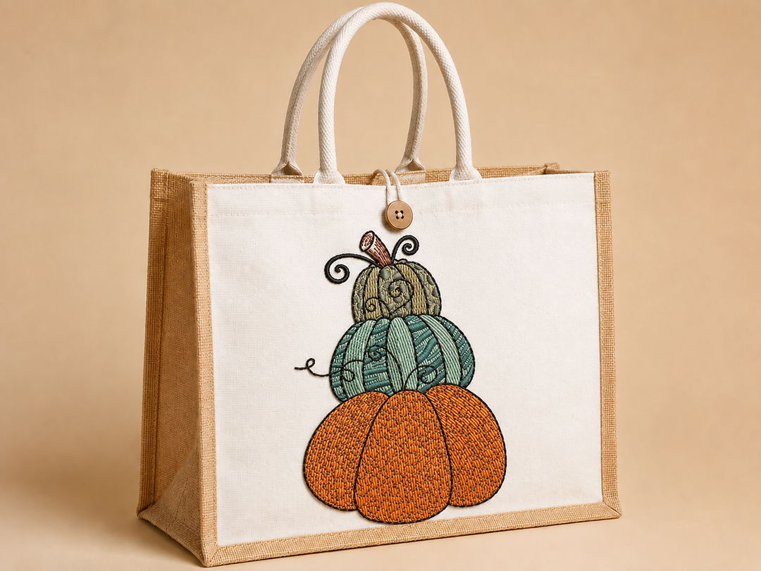 Stacked Pumpkins Machine Embroidered Sweatshirt – Hand Finished in Dubai | EmbroMania