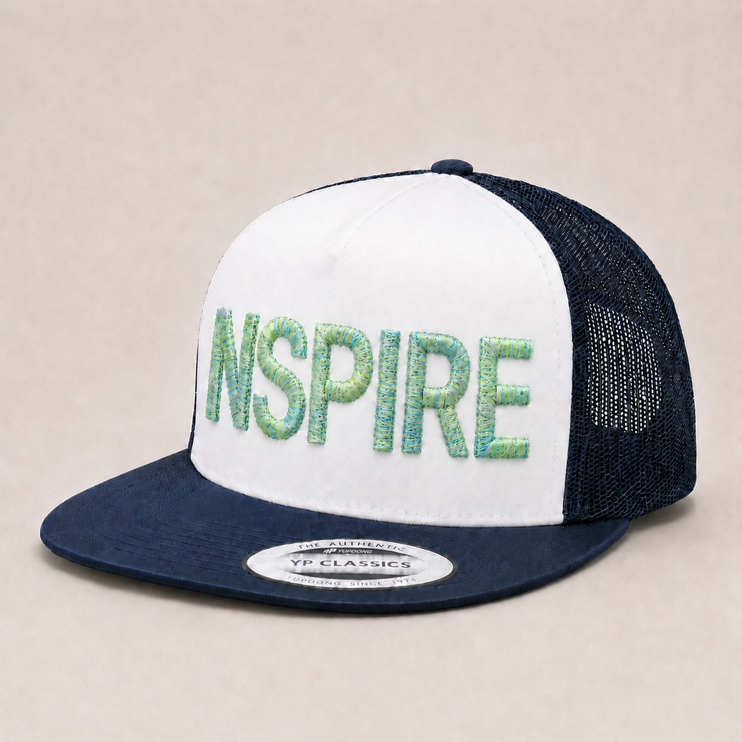 Chunky Rope 3D Puff Custom Cap — Colourway 1, Rope Font Machine Embroidered in Dubai | EmbroMania