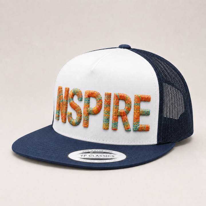 Chunky Rope 3D Puff Cap Font — Twisted Rope Texture Detail, Machine Precision Embroidered | EmbroMania Dubai