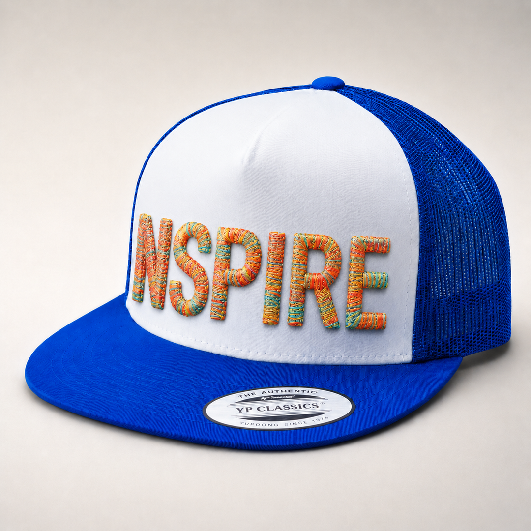 Chunky Rope 3D Puff Custom Cap — Bold Nautical Rope Letters Machine Embroidered in UAE | EmbroMania