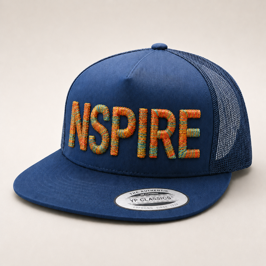 Chunky Rope 3D Puff Cap Embroidery — Thick Tactile Rope Letters on Custom Cap | EmbroMania UAE