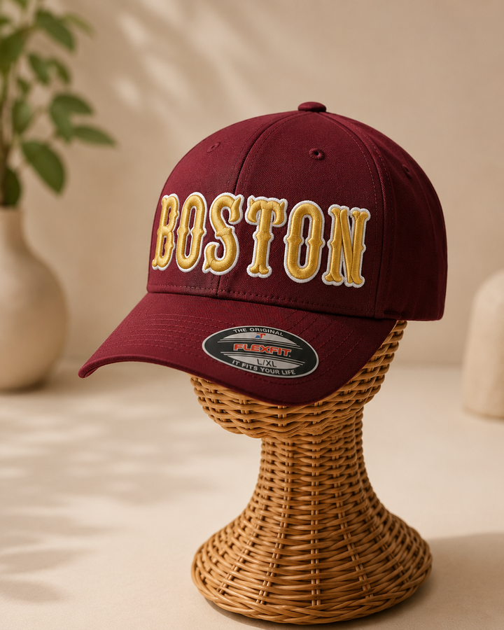 Boston 3D Puff — Custom Cap Font | EmbroMania