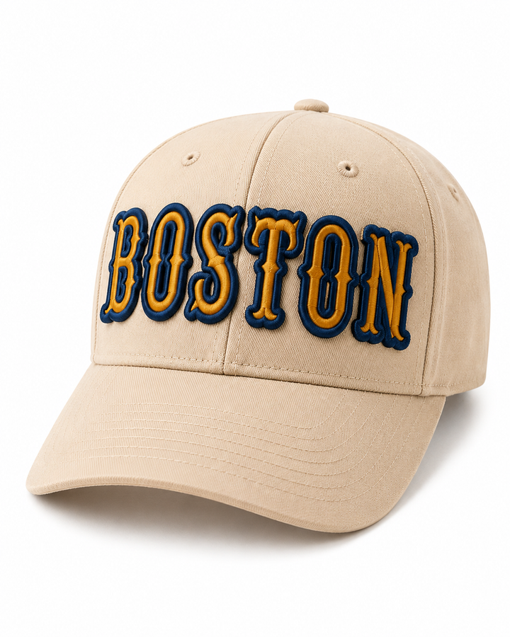 Boston 3D Puff — Custom Cap Font | EmbroMania