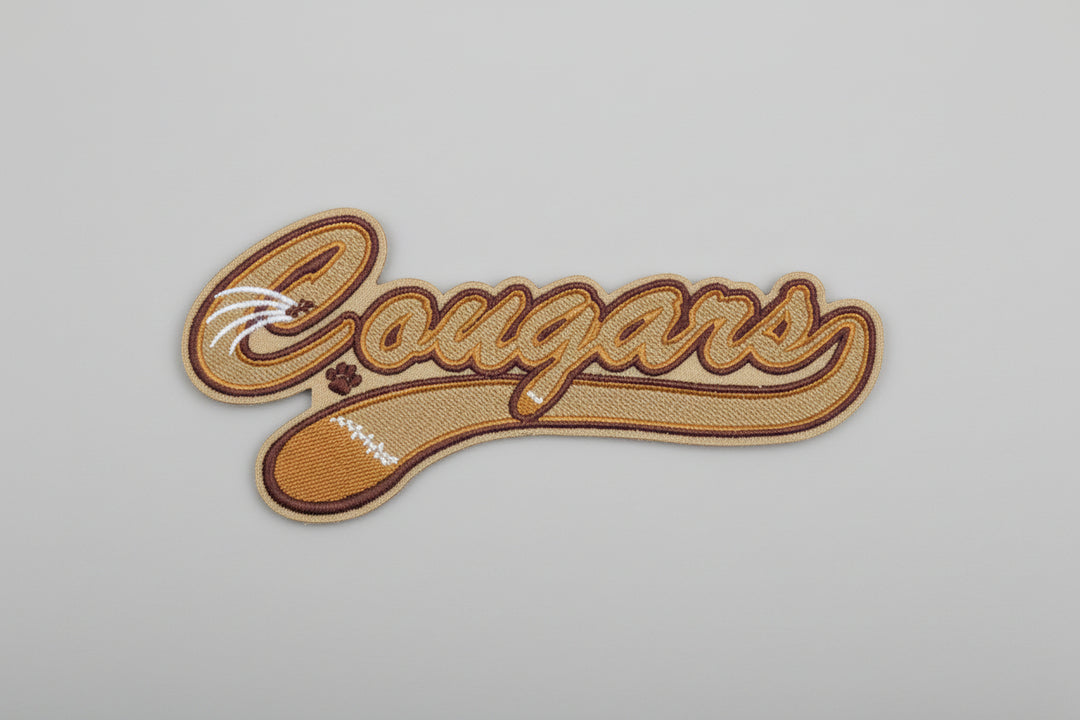 Embroidered patch with &