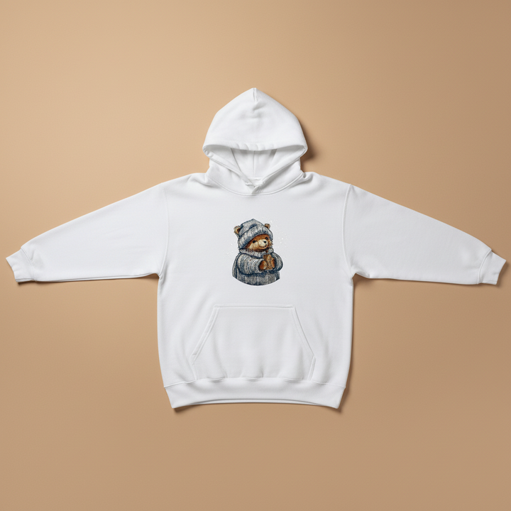Cozy Winter Bear — Premium Embroidered Hoodie | Original EmbroMania Design
