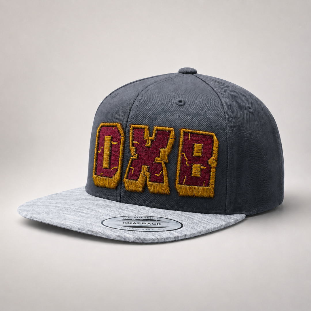 Gray cap with maroon and yellow &