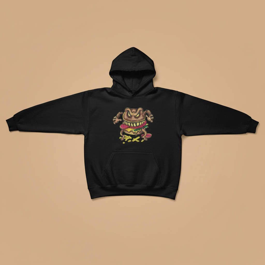 Cursed Burger — Embroidered Hoodie | EmbroMania