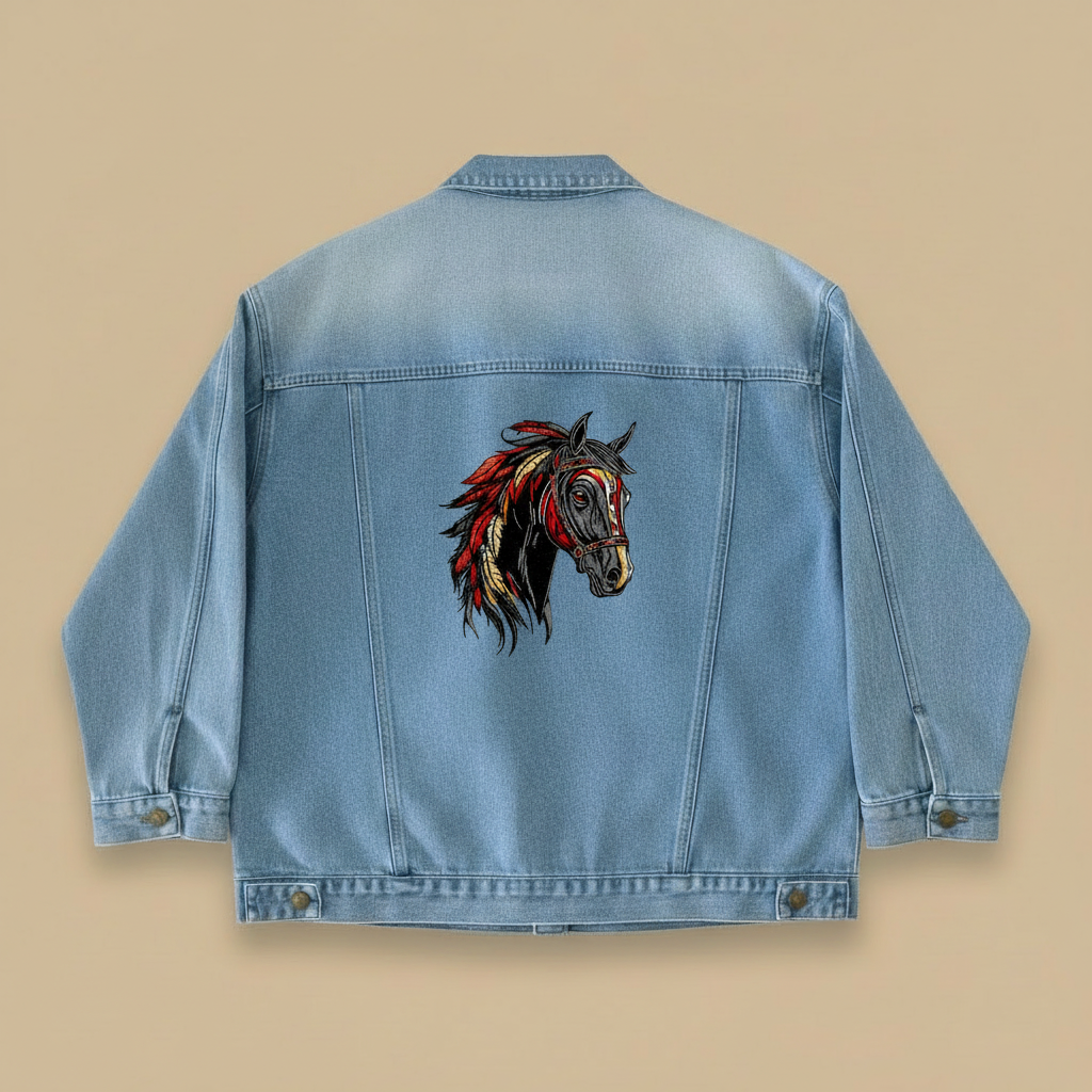 Denim Sparkle — Premium Denim Jacket | Back-Embroidered Canvas | Canvas Rebels by EmbroMania