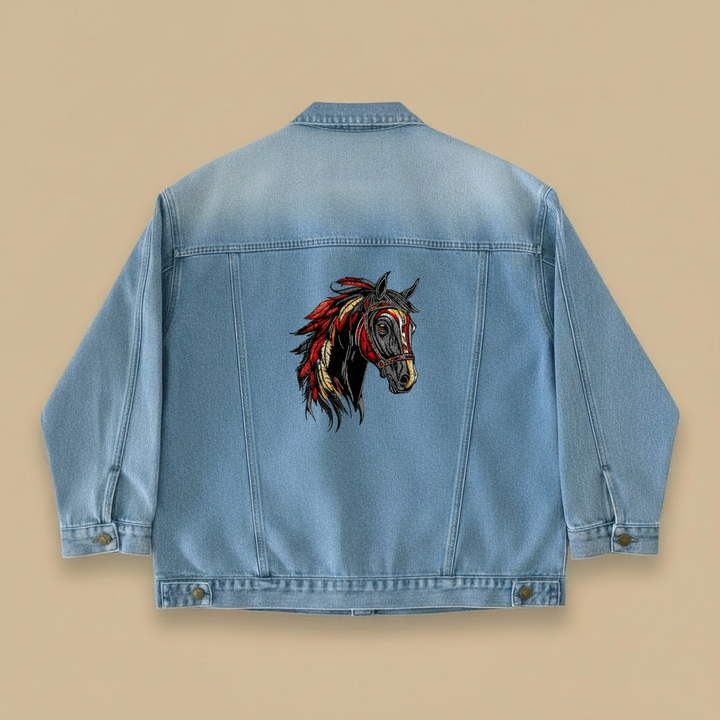 Denim Sparkle — Premium Denim Jacket | Back-Embroidered Canvas | Canvas Rebels by EmbroMania