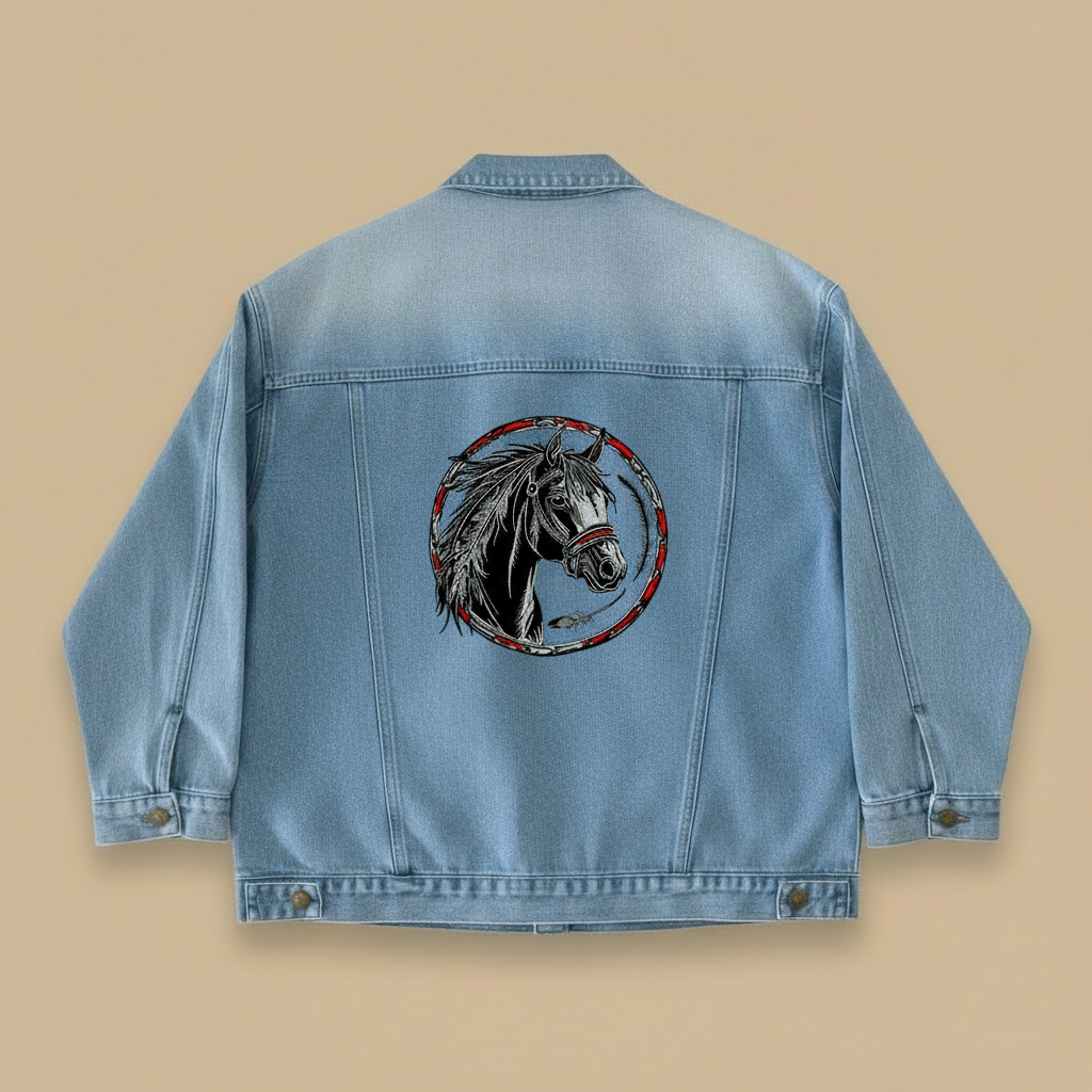 Denim Sparkle — Premium Denim Jacket | Back-Embroidered Canvas | Canvas Rebels by EmbroMania