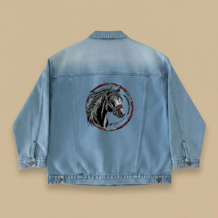 Denim Sparkle — Premium Denim Jacket | Back-Embroidered Canvas | Canvas Rebels by EmbroMania