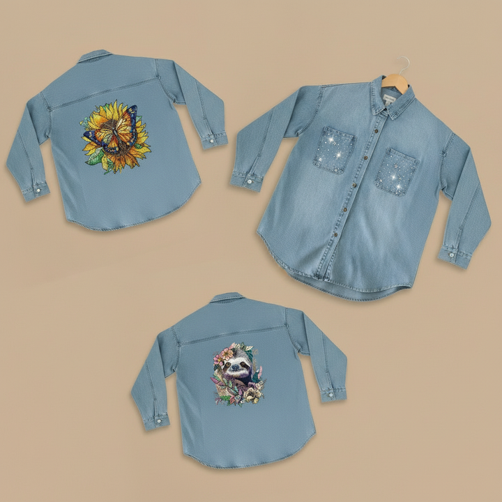 Denim Canvas — Premium Denim Shirt | Back-Embroidered Canvas | Canvas Rebels by EmbroMania