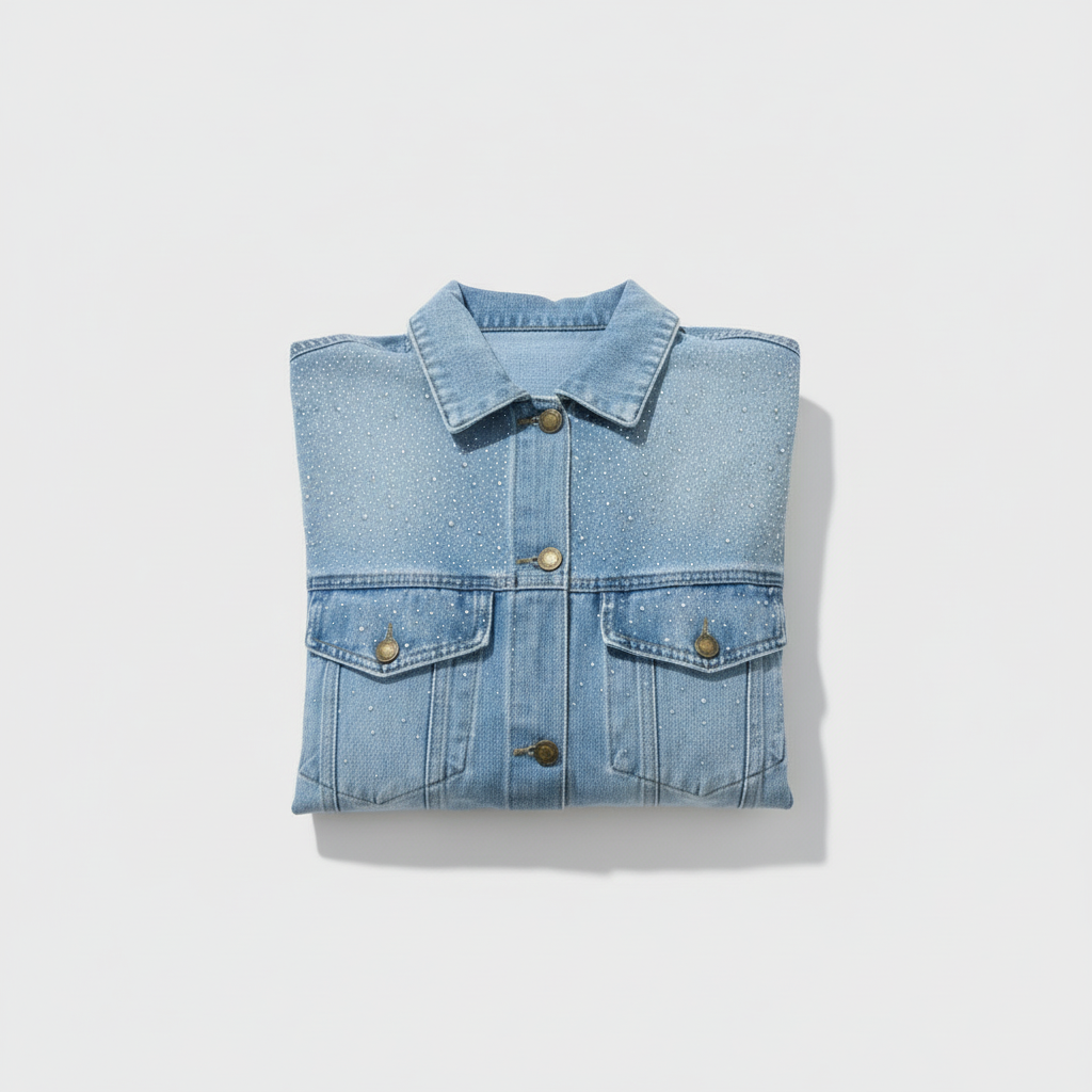 Denim Sparkle — Premium Denim Jacket | Back-Embroidered Canvas | Canvas Rebels by EmbroMania