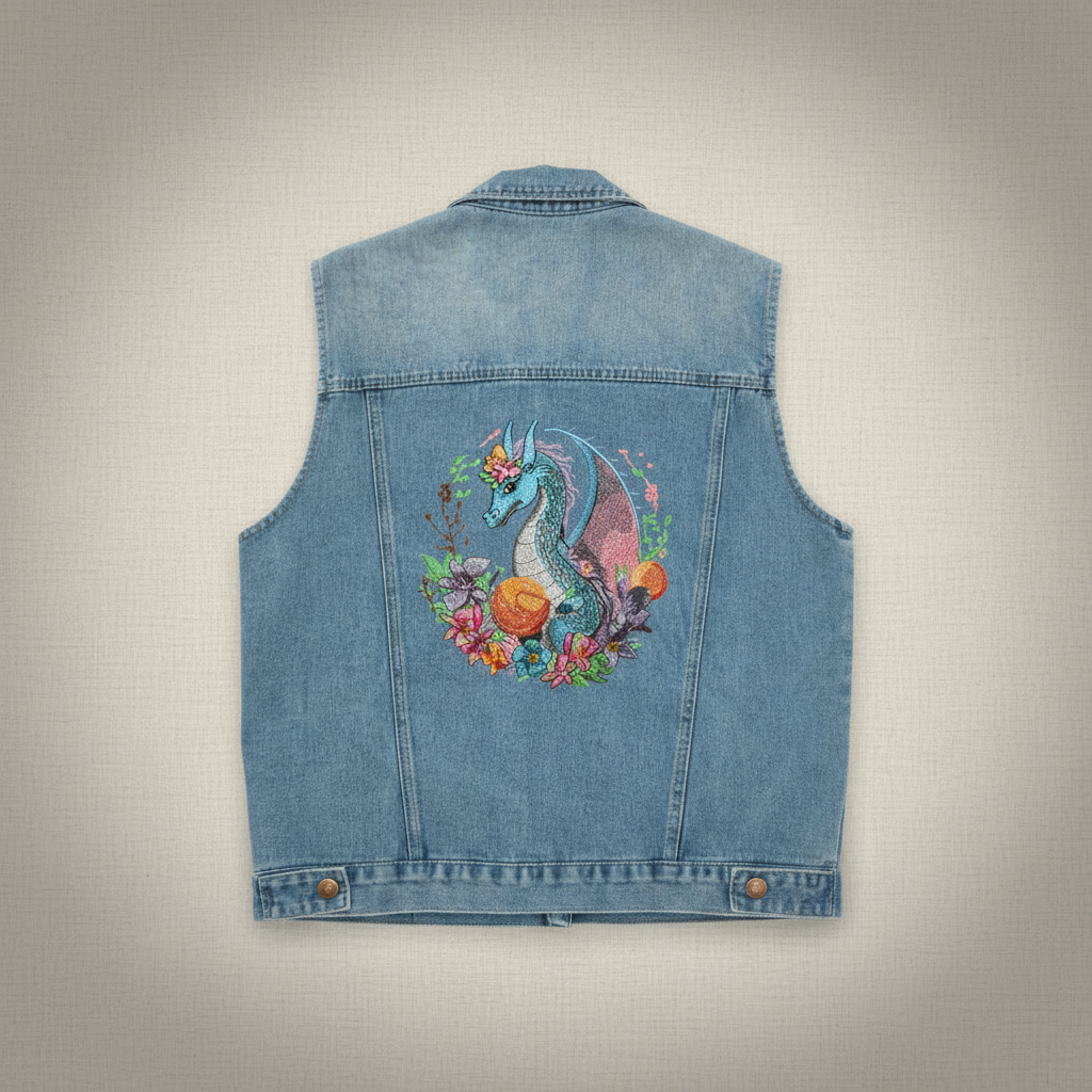 Denim Rebel — Premium Denim Vest | Back-Embroidered Canvas | Canvas Rebels by EmbroMania