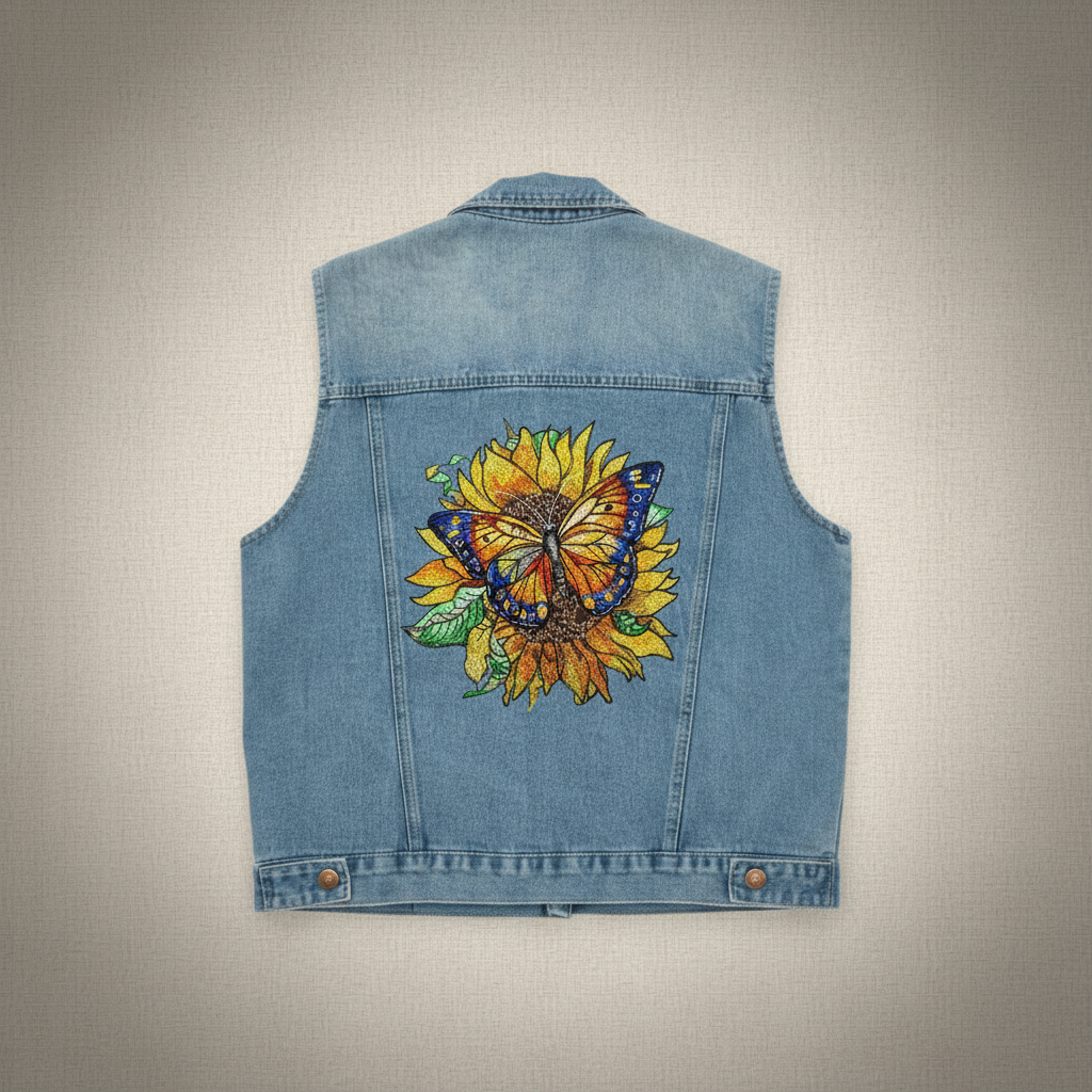 Denim Rebel — Premium Denim Vest | Back-Embroidered Canvas | Canvas Rebels by EmbroMania