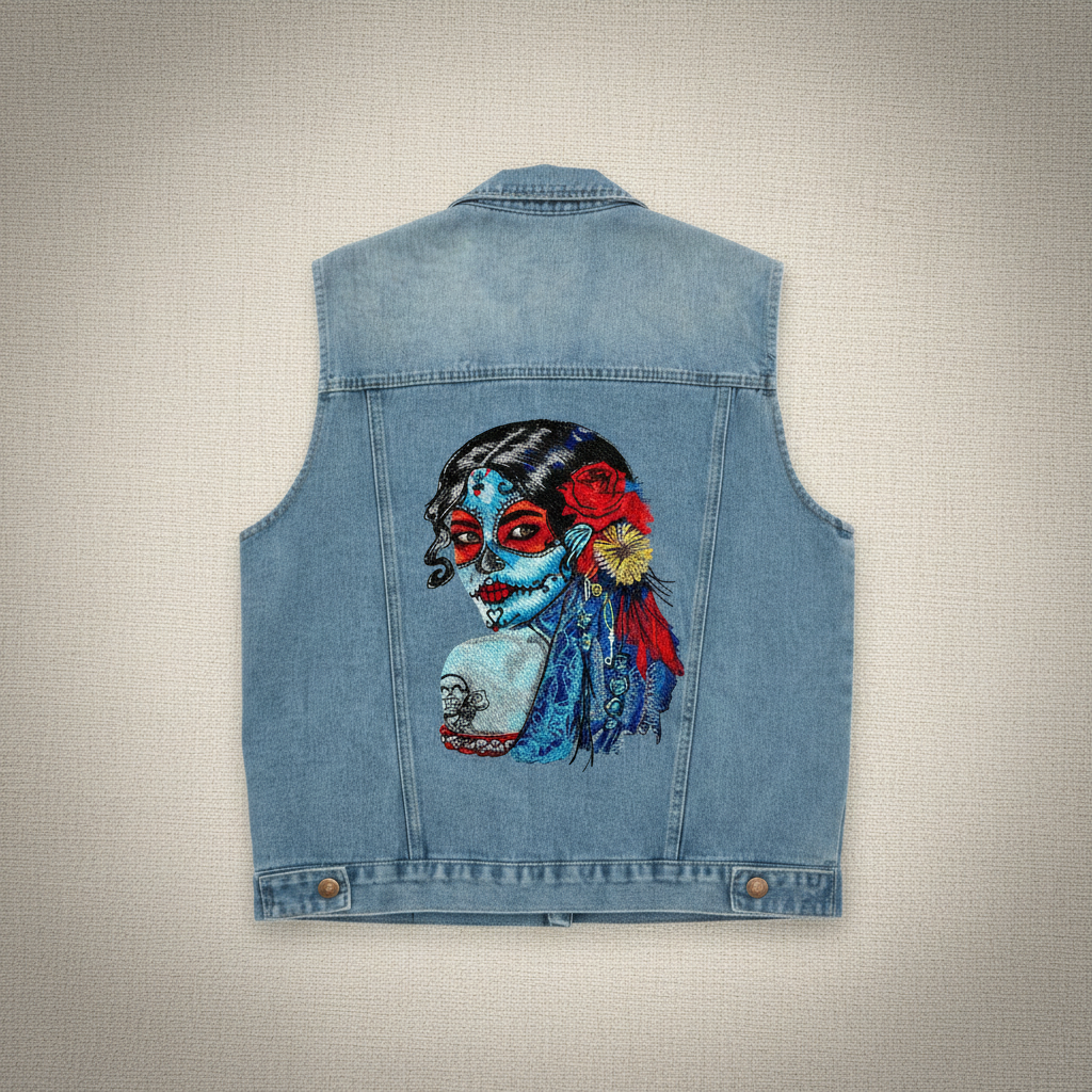 Denim Rebel — Premium Denim Vest | Back-Embroidered Canvas | Canvas Rebels by EmbroMania