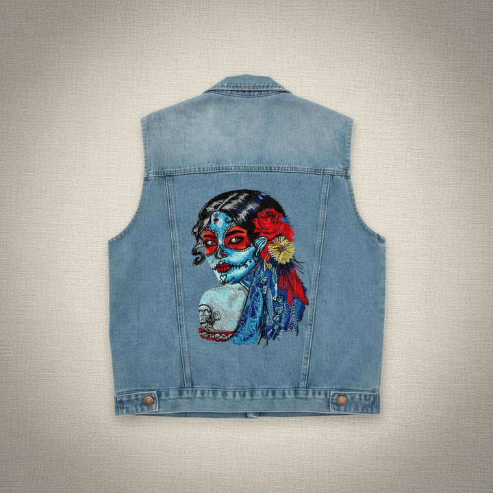 Denim Rebel — Premium Denim Vest | Back-Embroidered Canvas | Canvas Rebels by EmbroMania
