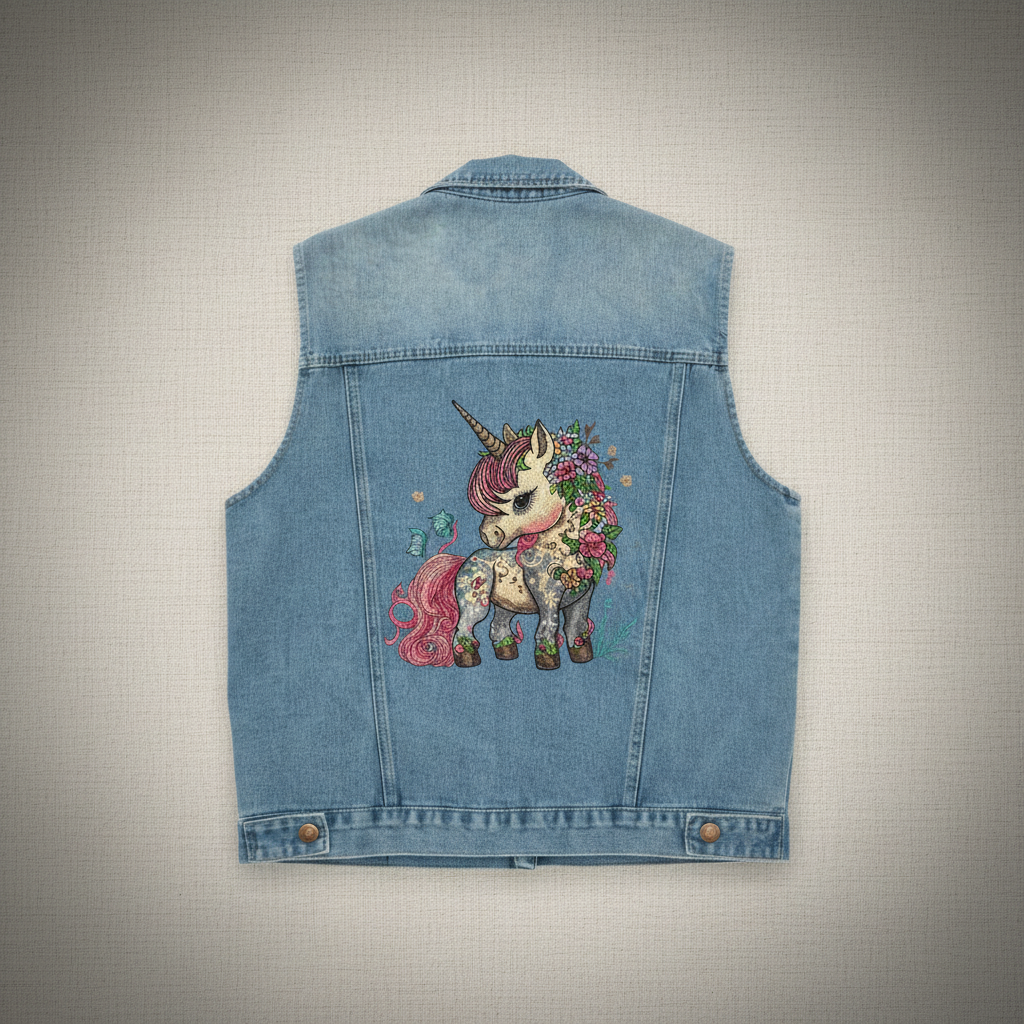 Denim Rebel — Premium Denim Vest | Back-Embroidered Canvas | Canvas Rebels by EmbroMania