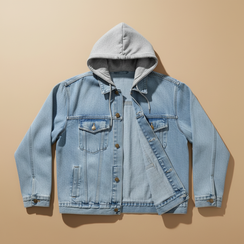 Denim Soul Machine Embroidered Denim Hoodie Jacket – Hand Finished in Dubai | EmbroMania
