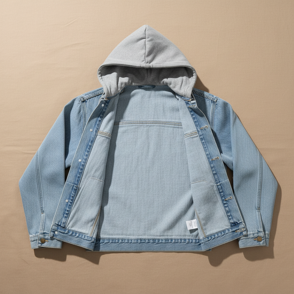 Denim Soul Machine Embroidered Denim Hoodie Jacket – Hand Finished in Dubai | EmbroMania