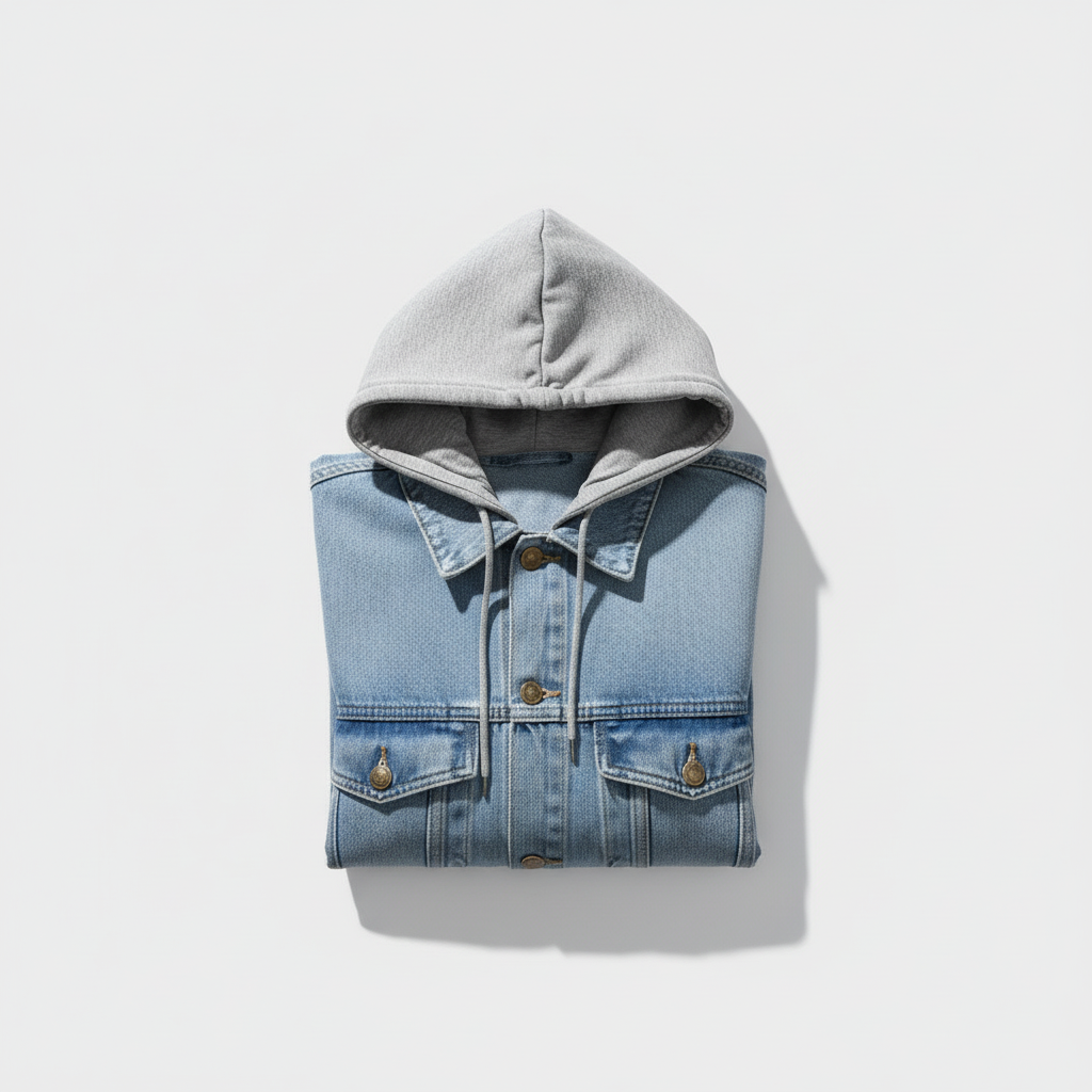 Denim Soul Machine Embroidered Denim Hoodie Jacket – Hand Finished in Dubai | EmbroMania